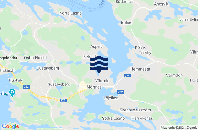 Mörtnäs, Swedenの潮見表地図