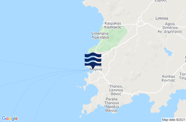 Mýrina, Greeceの潮見表地図
