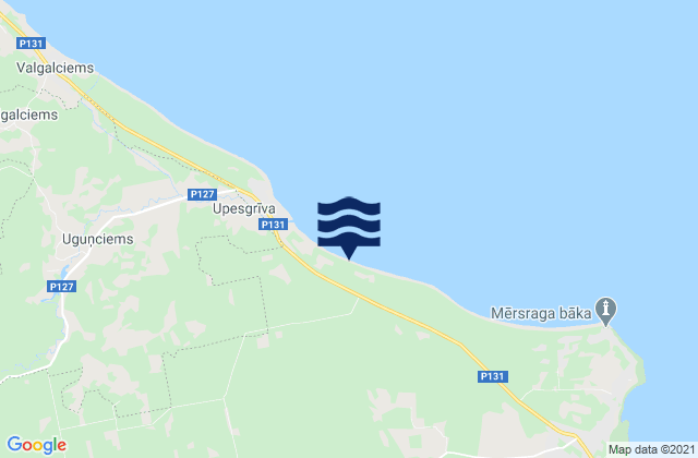 Mērsraga Novads, Latviaの潮見表地図
