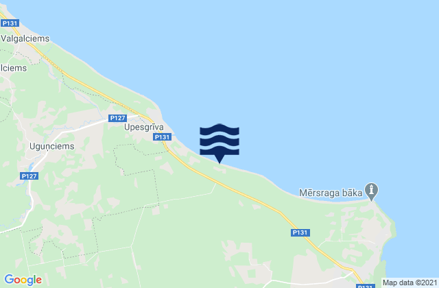 Mērsraga novads, Latviaの潮見表地図