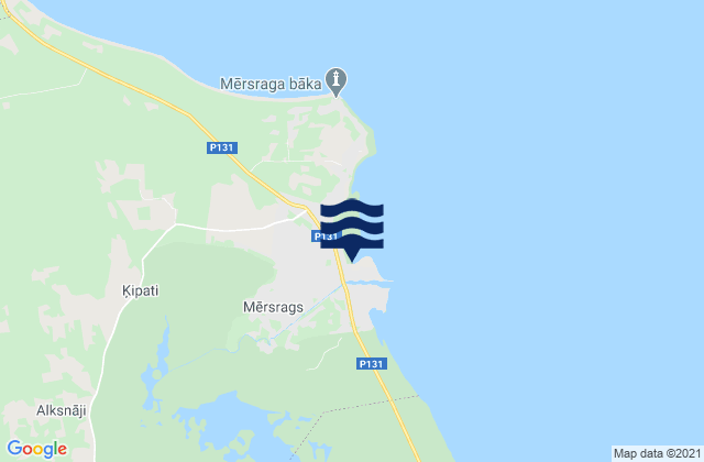 Mērsrags, Latviaの潮見表地図