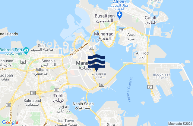Mīnā’ Salmān, Bahrainの潮見表地図