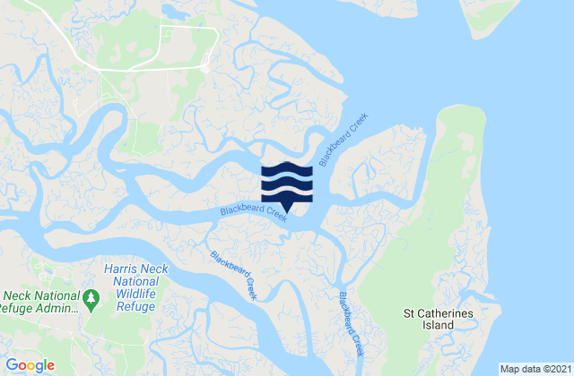 N. Newport River NW of Johnson Creek, United Statesの潮見表地図