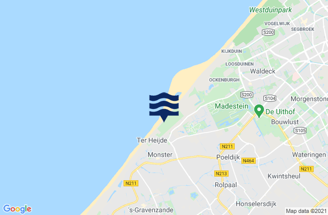 Naaldwijk, Netherlandsの潮見表地図