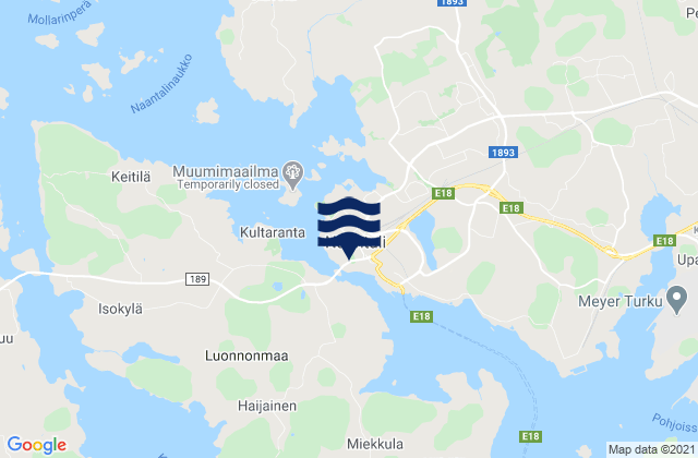 Naantali, Finlandの潮見表地図
