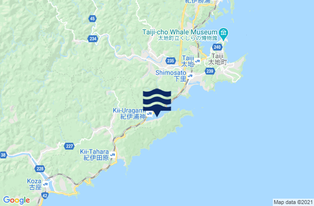 Nachikatsuura, Japanの潮見表地図