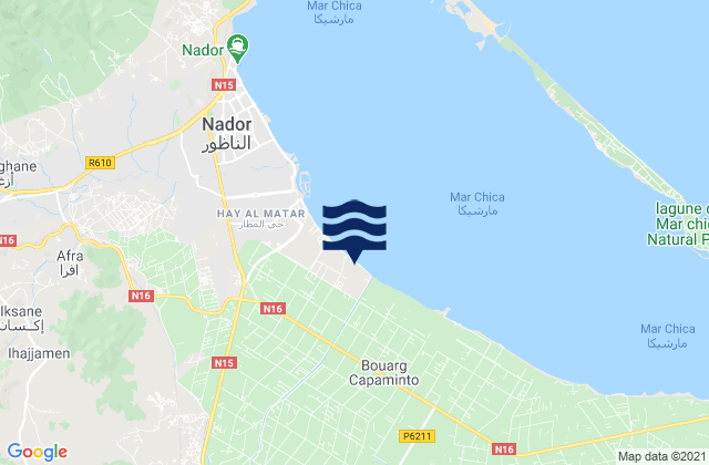 Nador, Moroccoの潮見表地図