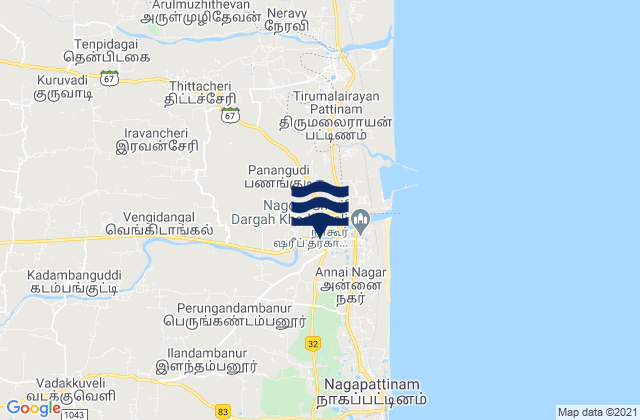 Nagapattinam, Indiaの潮見表地図