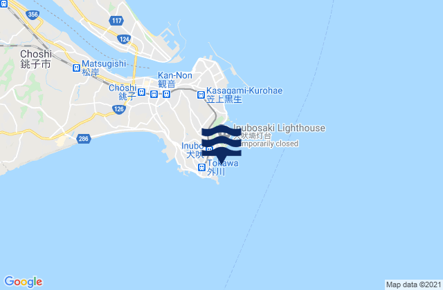 Nagasaki Inubo Saki, Japanの潮見表地図