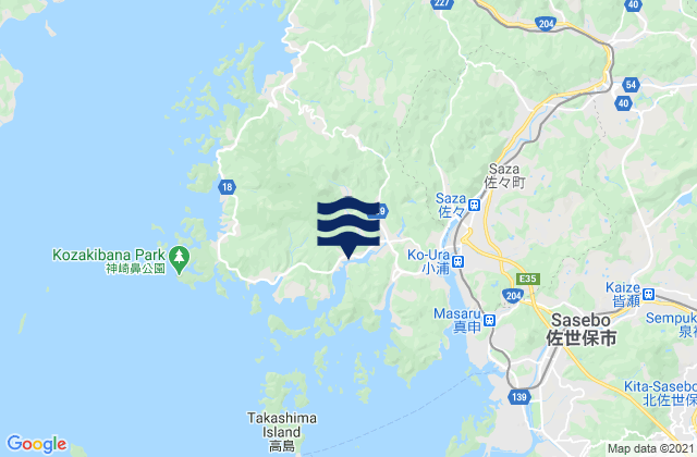 Nagasaki Prefecture, Japanの潮見表地図