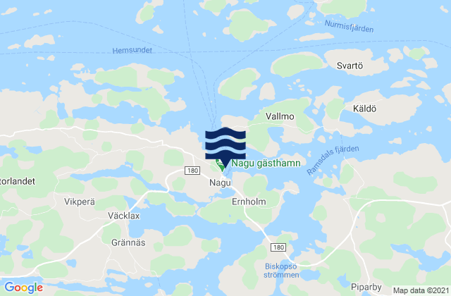 Nagu, Finlandの潮見表地図