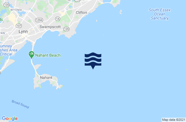 Nahant 1.8 n.mi. NE of East Point, United Statesの潮見表地図