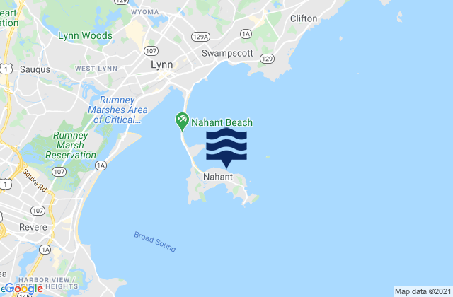 Nahant, United Statesの潮見表地図