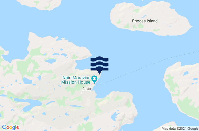 Nain, Canadaの潮見表地図