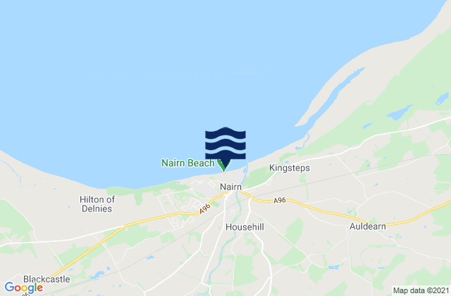 Nairn Beach, United Kingdomの潮見表地図