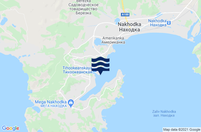 Nakhodka, Russiaの潮見表地図
