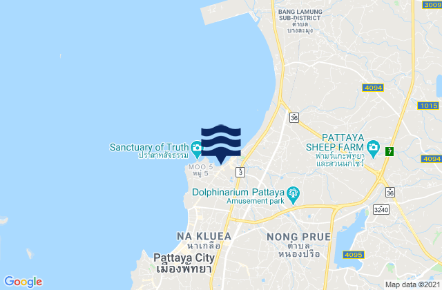 Naklua Beach, Thailandの潮見表地図