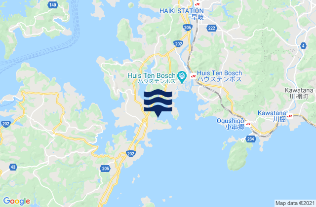 Nakura, Japanの潮見表地図