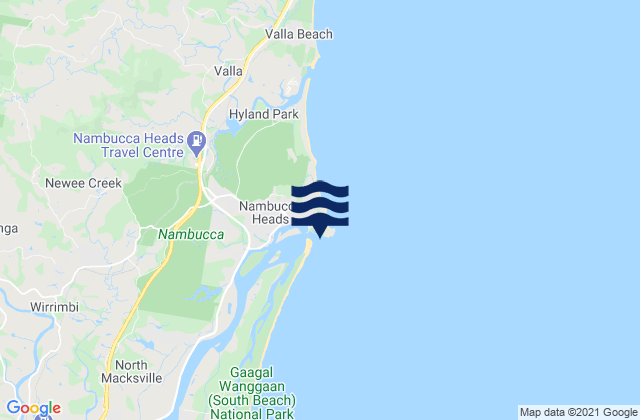 Nambucca Heads, Australiaの潮見表地図