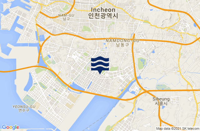 Namdong-gu, South Koreaの潮見表地図