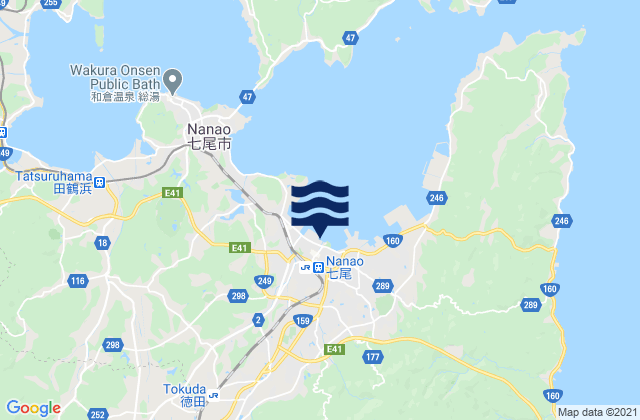 Nanao, Japanの潮見表地図