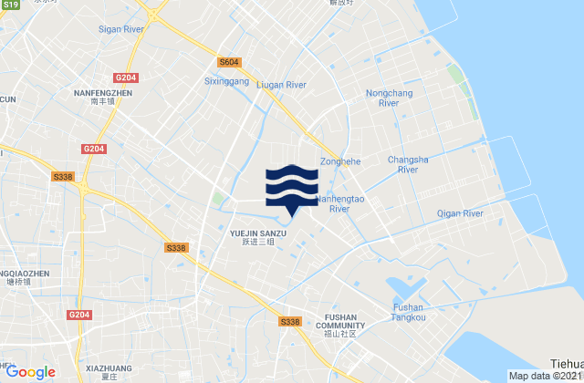 Nanfeng, Chinaの潮見表地図