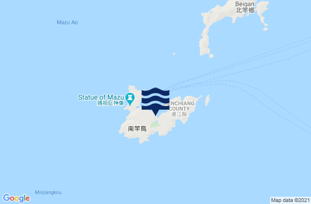 Nangan, Taiwanの潮見表地図