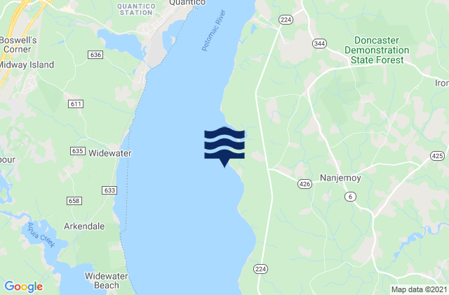 Nanjemoy (Liverpool Point), United Statesの潮見表地図