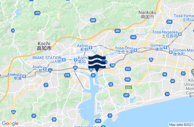 Nankoku Shi, Japanの潮見表地図