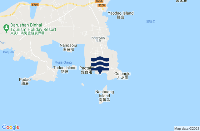 Nankuangcun, Chinaの潮見表地図