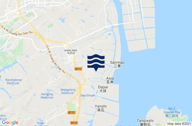 Nanlang, Chinaの潮見表地図