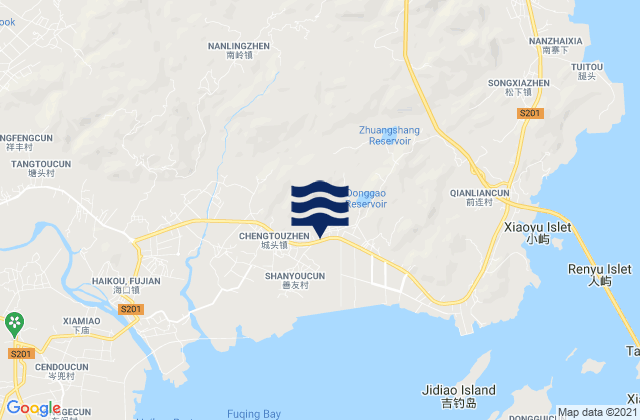 Nanling, Chinaの潮見表地図
