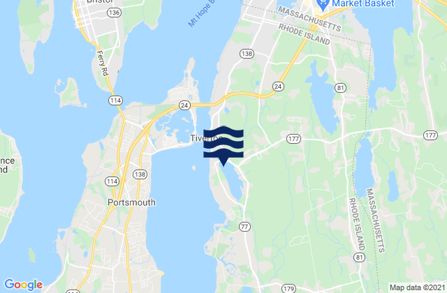 Nannaquaket Neck, United Statesの潮見表地図