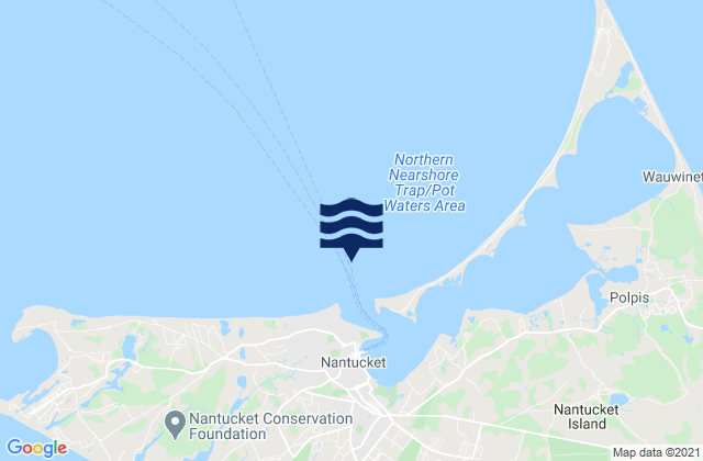 Nantucket Harbor entrance channel, United Statesの潮見表地図