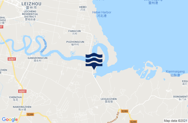 Nanxing, Chinaの潮見表地図