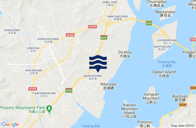 Nanyue, Chinaの潮見表地図