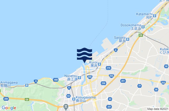 Naoetsu Ko, Japanの潮見表地図