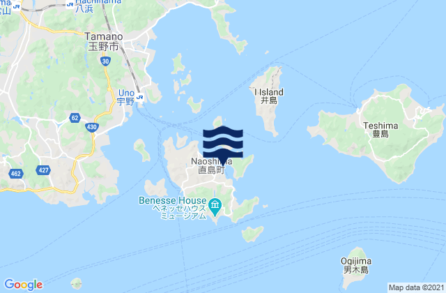 Naoshima Kō, Japanの潮見表地図