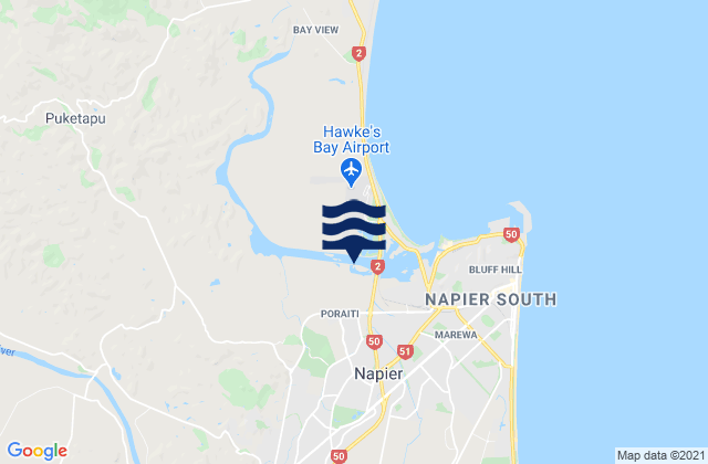 Napier City, New Zealandの潮見表地図