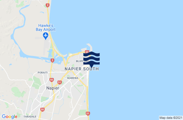 Napier, New Zealandの潮見表地図