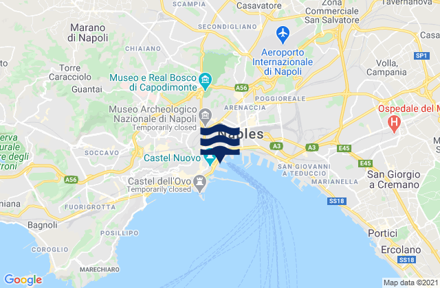 Naples Port, Italyの潮見表地図