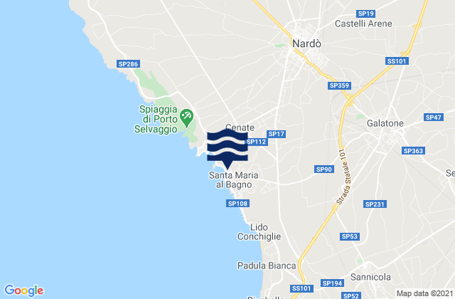 Nardò, Italyの潮見表地図
