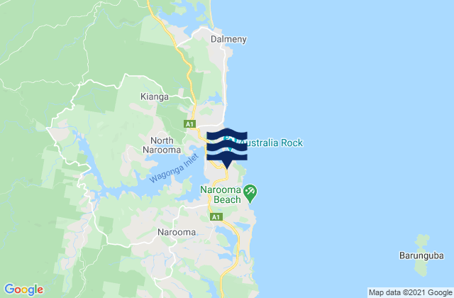 Narooma, Australiaの潮見表地図