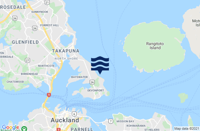 Narrow Neck Beach, New Zealandの潮見表地図