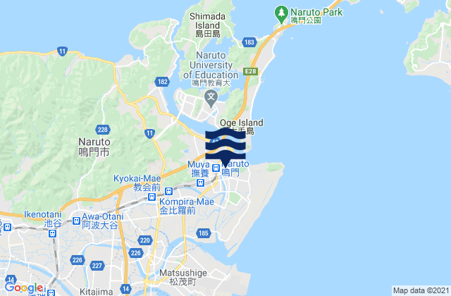 Naruto-shi, Japanの潮見表地図