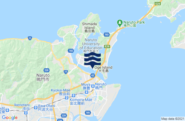 Narutochō-mitsuishi, Japanの潮見表地図