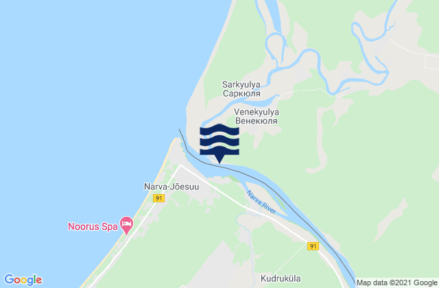 Narva, Estoniaの潮見表地図