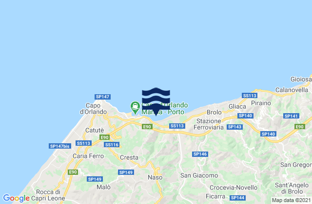 Naso, Italyの潮見表地図