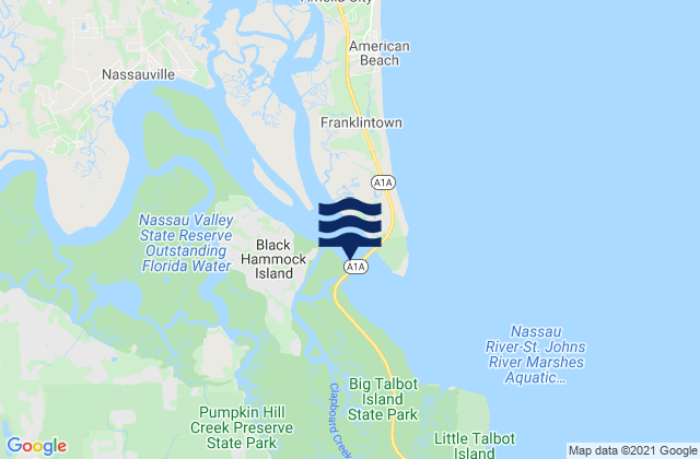Nassau River entrance, United Statesの潮見表地図