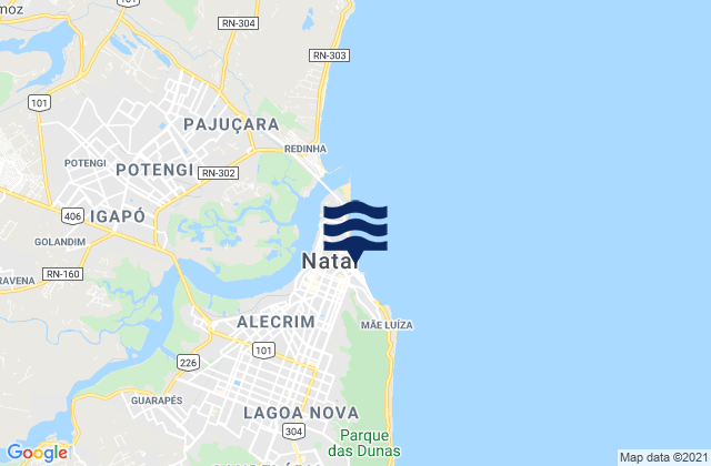 Natal, Brazilの潮見表地図